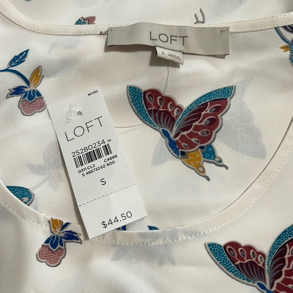 NWT Loft sleeveless floral blouse size small - Picture 7 of 7
